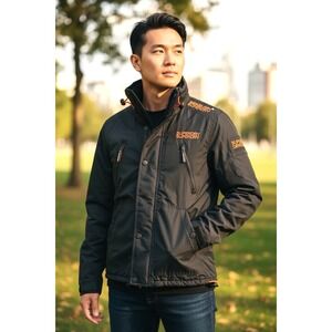 Superdry Ski Edition 1 Jacket Mens M Japan Engineered Wind Attacker Knit Collar